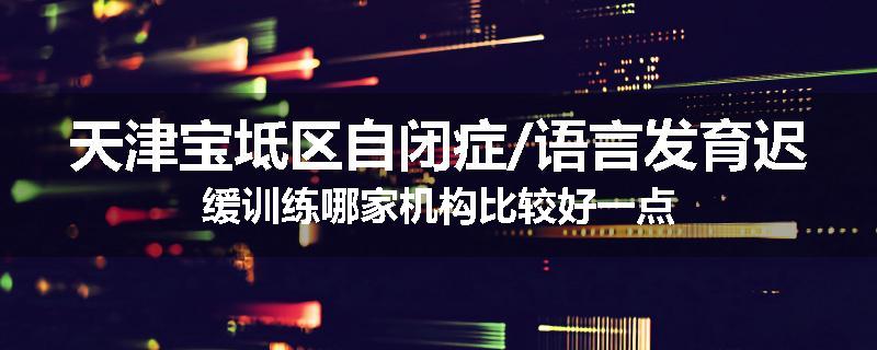 天津宝坻区自闭症/语言发育迟缓训练哪家机构比较好一点