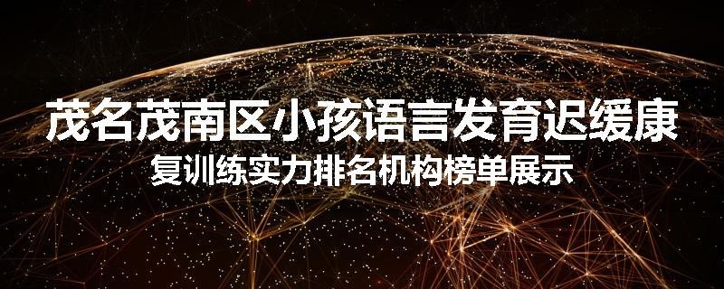 茂名茂南区小孩语言发育迟缓康复训练实力排名机构榜单展示