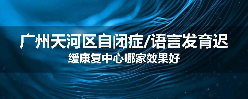 广州天河区自闭症/语言发育迟缓康复中心哪家效果好