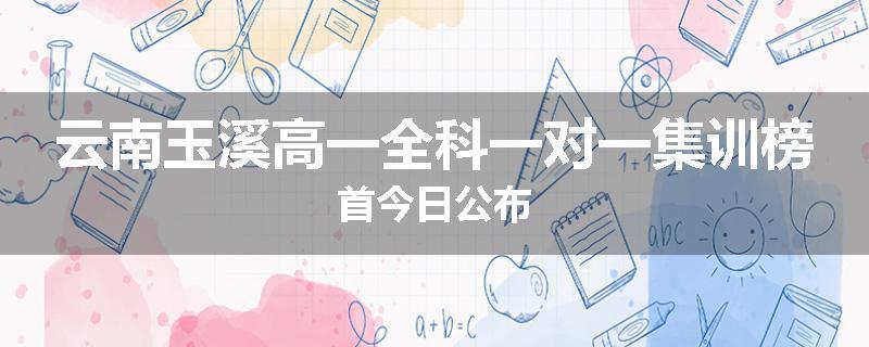 云南玉溪高一全科一对一集训榜首今日公布