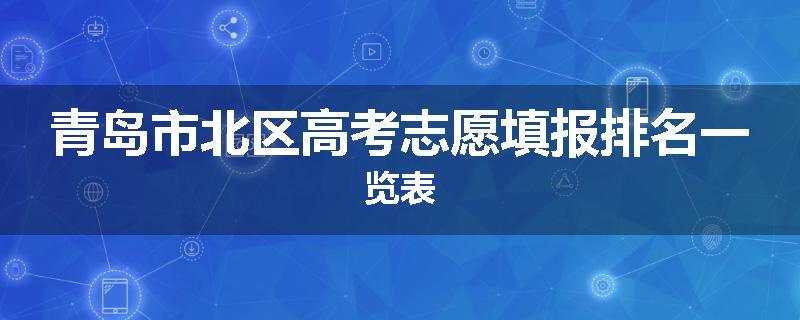 青岛市北区高考志愿填报排名一览表