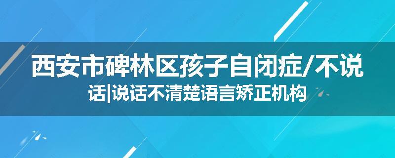 西安市碑林区孩子自闭症/不说话|说话不清楚语言矫正机构