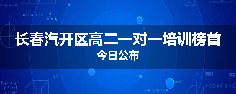 长春汽开区高二一对一培训榜首今日公布