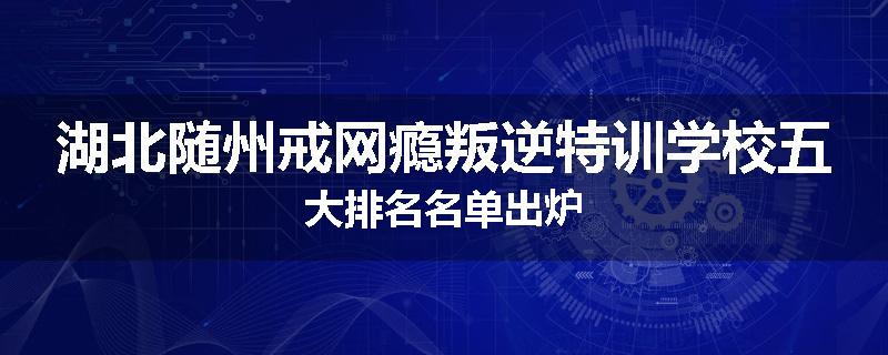 湖北随州戒网瘾叛逆特训学校五大排名名单出炉