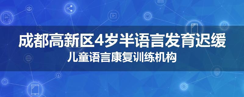 成都高新区4岁半语言发育迟缓儿童语言康复训练机构