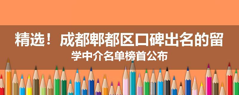 精选！成都郫都区口碑出名的留学中介名单榜首公布