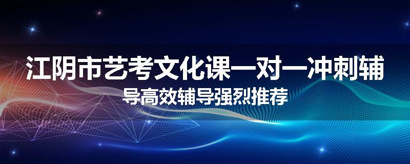 江阴市艺考文化课一对一冲刺辅导高效辅导强烈推荐