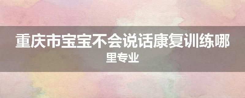 重庆市宝宝不会说话康复训练哪里专业