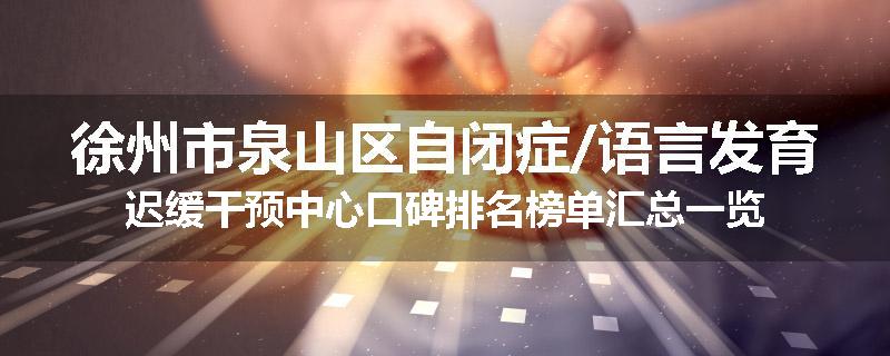 徐州市泉山区自闭症/语言发育迟缓干预中心口碑排名榜单汇总一览