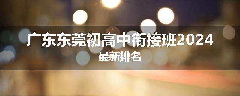 广东东莞初高中衔接班2024最新排名