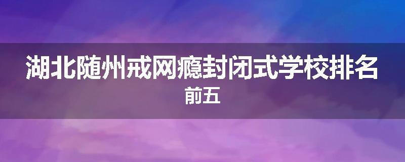 湖北随州戒网瘾封闭式学校排名前五