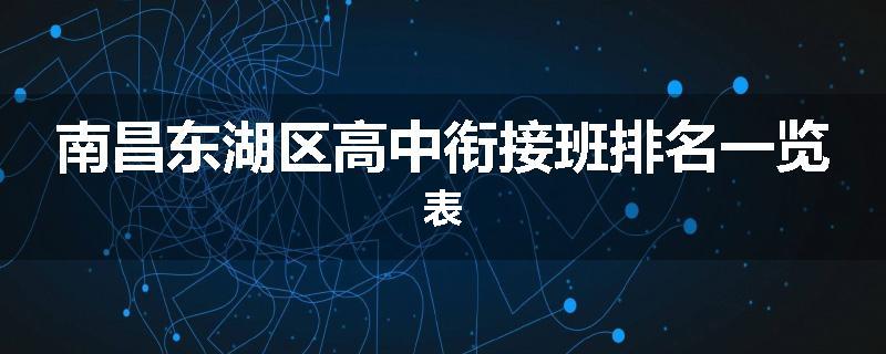 南昌东湖区高中衔接班排名一览表