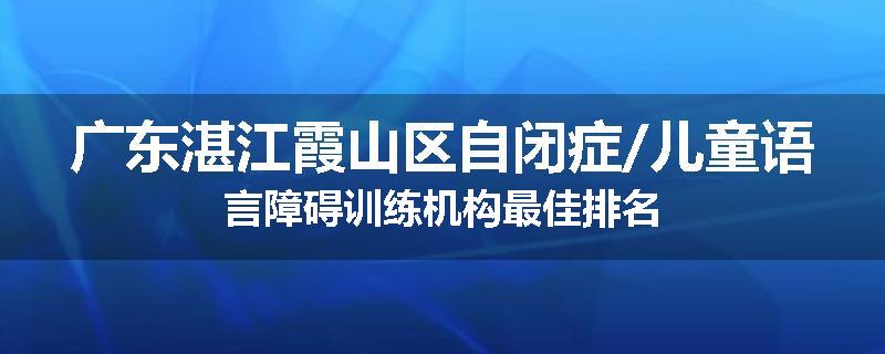 广东湛江霞山区自闭症/儿童语言障碍训练机构最佳排名