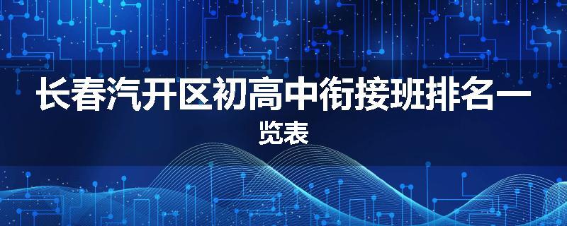长春汽开区初高中衔接班排名一览表