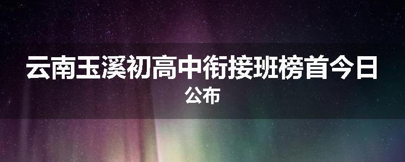 云南玉溪初高中衔接班榜首今日公布