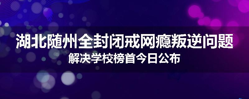 湖北随州全封闭戒网瘾叛逆问题解决学校榜首今日公布