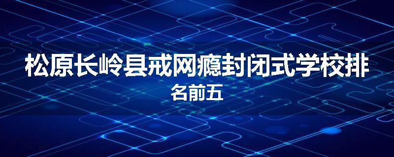 松原长岭县戒网瘾封闭式学校排名前五