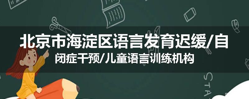 北京市海淀区语言发育迟缓/自闭症干预/儿童语言训练机构