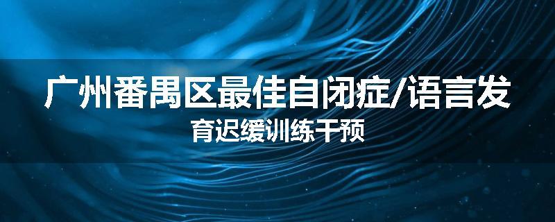 广州番禺区最佳自闭症/语言发育迟缓训练干预