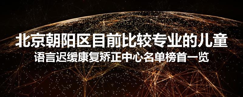 北京朝阳区目前比较专业的儿童语言迟缓康复矫正中心名单榜首一览