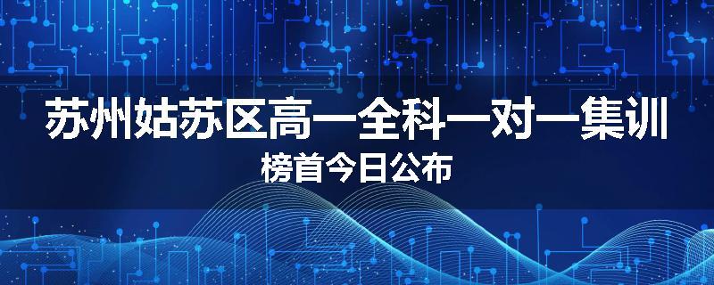 苏州姑苏区高一全科一对一集训榜首今日公布