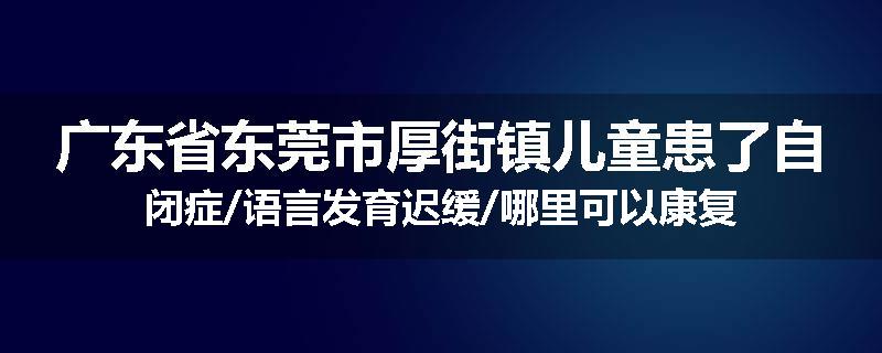 广东省东莞市厚街镇儿童患了自闭症/语言发育迟缓/哪里可以康复