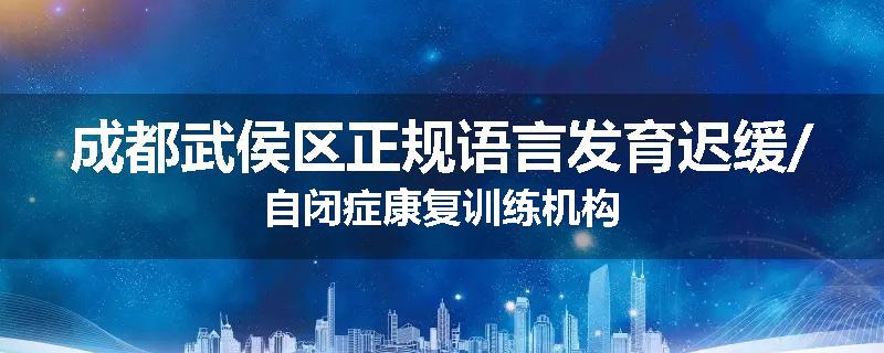 成都武侯区正规语言发育迟缓/自闭症康复训练机构