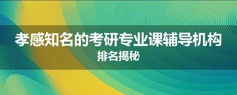 孝感知名的考研专业课辅导机构排名揭秘