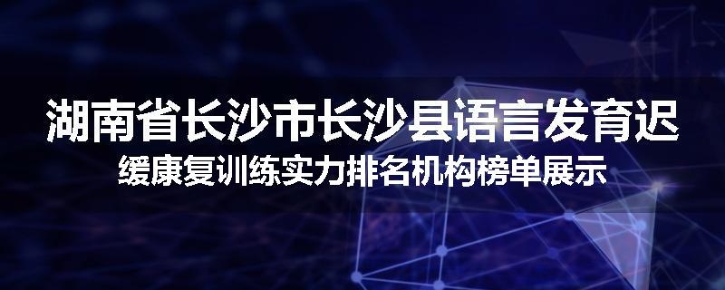 湖南省长沙市长沙县语言发育迟缓康复训练实力排名机构榜单展示