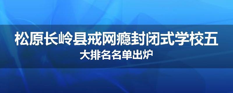 松原长岭县戒网瘾封闭式学校五大排名名单出炉