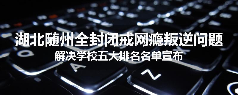 湖北随州全封闭戒网瘾叛逆问题解决学校五大排名名单宣布