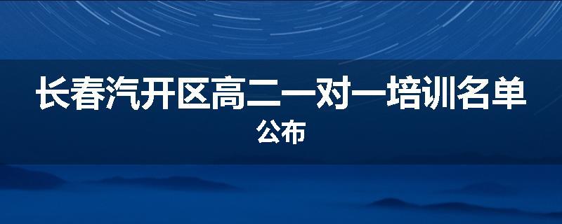 长春汽开区高二一对一培训名单公布