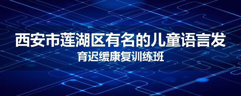 西安市莲湖区有名的儿童语言发育迟缓康复训练班