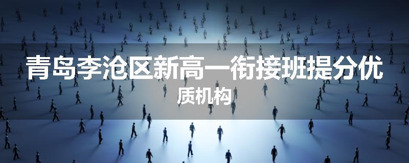 青岛李沧区新高一衔接班提分优质机构