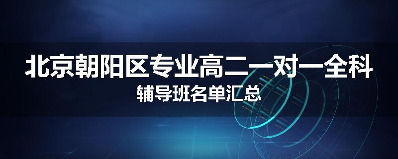 北京朝阳区专业高二一对一全科辅导班名单汇总