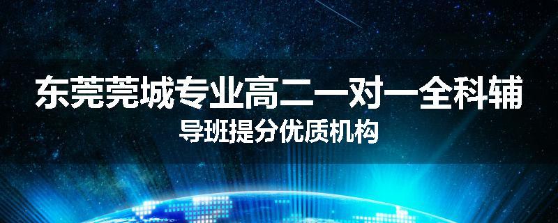 东莞莞城专业高二一对一全科辅导班提分优质机构