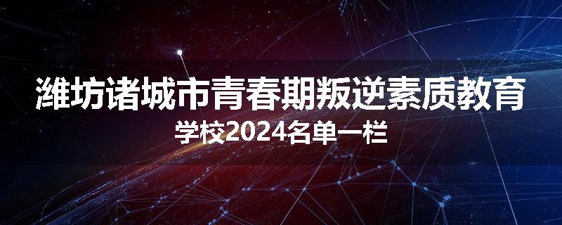 潍坊诸城市青春期叛逆素质教育学校2024名单一栏