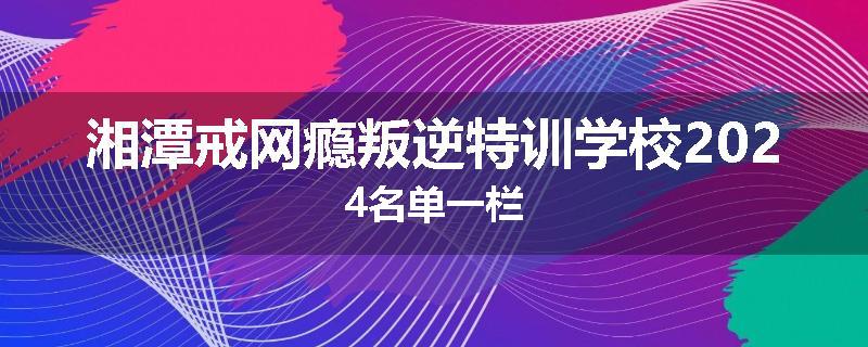 湘潭戒网瘾叛逆特训学校2024名单一栏