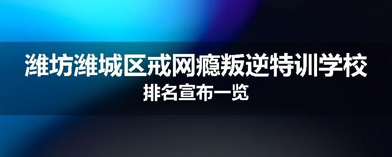 潍坊潍城区戒网瘾叛逆特训学校排名宣布一览