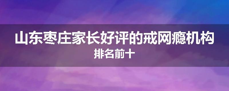 山东枣庄家长好评的戒网瘾机构排名前十