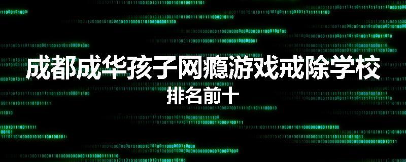 成都成华孩子网瘾游戏戒除学校排名前十