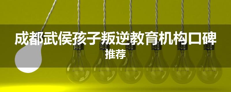 成都武侯孩子叛逆教育机构口碑推荐