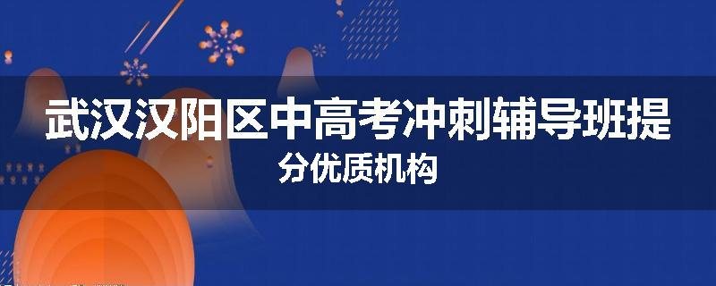 武汉汉阳区中高考冲刺辅导班提分优质机构
