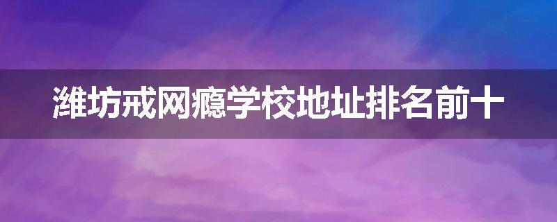潍坊戒网瘾学校地址排名前十
