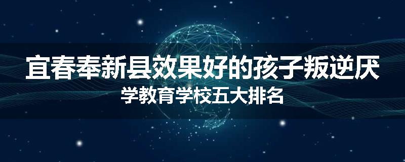 宜春奉新县效果好的孩子叛逆厌学教育学校五大排名