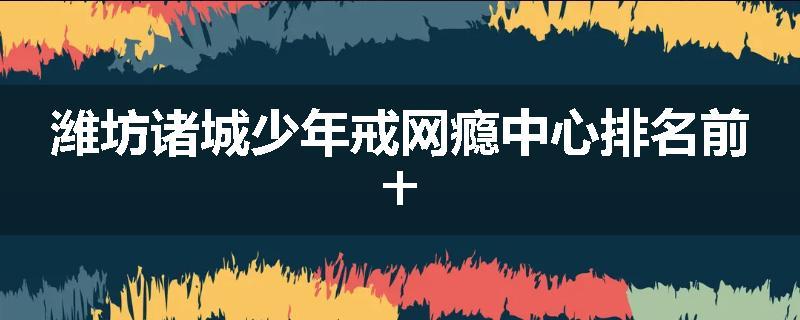 潍坊诸城少年戒网瘾中心排名前十