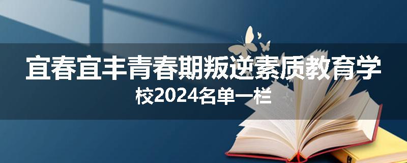 宜春宜丰青春期叛逆素质教育学校2024名单一栏
