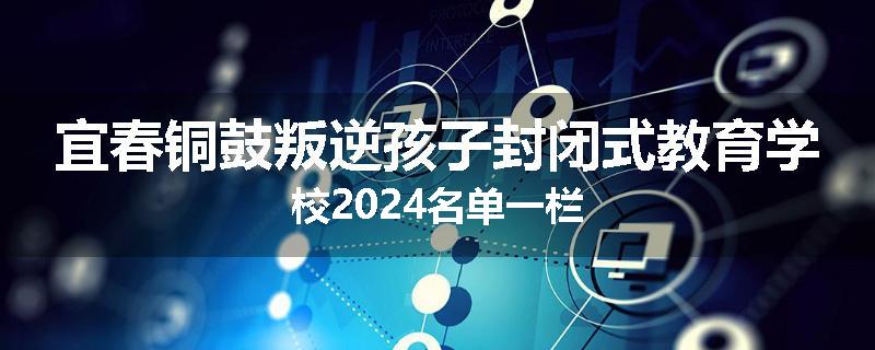 宜春铜鼓叛逆孩子封闭式教育学校2024名单一栏