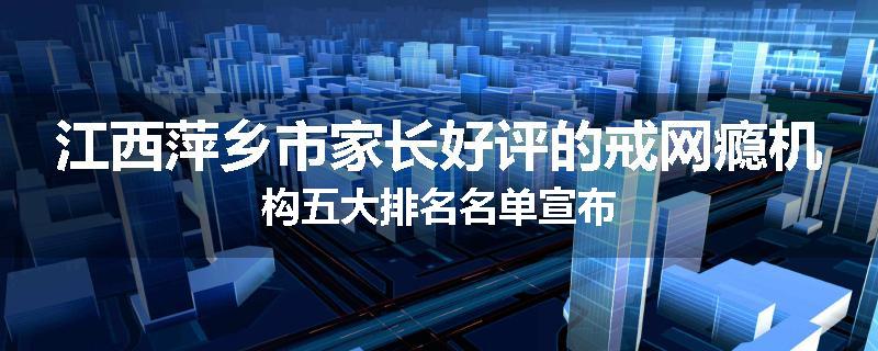 江西萍乡市家长好评的戒网瘾机构五大排名名单宣布