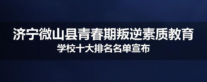 济宁微山县青春期叛逆素质教育学校十大排名名单宣布